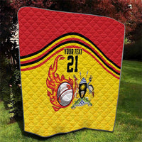 Uganda Cricket Custom Quilt Cranes Cricket Ball Fire - Wonder Print Shop