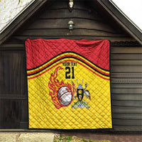 Uganda Cricket Custom Quilt Cranes Cricket Ball Fire - Wonder Print Shop