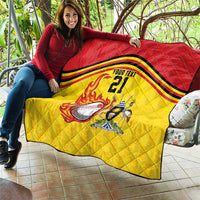 Uganda Cricket Custom Quilt Cranes Cricket Ball Fire - Wonder Print Shop