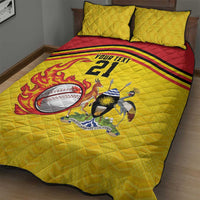 Uganda Cricket Custom Quilt Bed Set Cranes Cricket Ball Fire - Wonder Print Shop