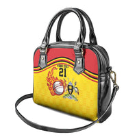 Uganda Cricket Custom Shoulder Handbag Cranes Cricket Ball Fire - Wonder Print Shop