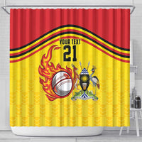 Uganda Cricket Custom Shower Curtain Cranes Cricket Ball Fire - Wonder Print Shop