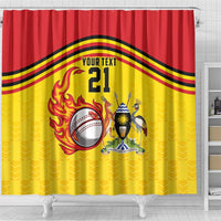 Uganda Cricket Custom Shower Curtain Cranes Cricket Ball Fire - Wonder Print Shop