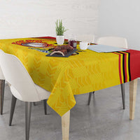 Uganda Cricket Custom Tablecloth Cranes Cricket Ball Fire - Wonder Print Shop