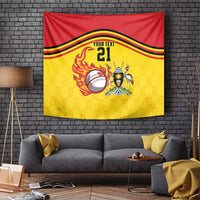 Uganda Cricket Custom Tapestry Cranes Cricket Ball Fire - Wonder Print Shop