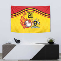 Uganda Cricket Custom Tapestry Cranes Cricket Ball Fire - Wonder Print Shop