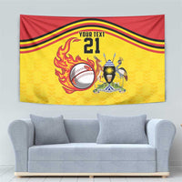 Uganda Cricket Custom Tapestry Cranes Cricket Ball Fire - Wonder Print Shop
