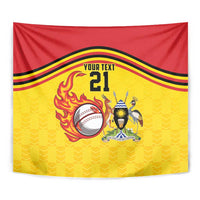 Uganda Cricket Custom Tapestry Cranes Cricket Ball Fire - Wonder Print Shop