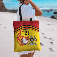 Uganda Cricket Custom Tote Bag Cranes Cricket Ball Fire - Wonder Print Shop