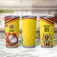 Uganda Cricket Custom Tumbler Cup Cranes Cricket Ball Fire - Wonder Print Shop