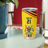 Uganda Cricket Custom Tumbler Cup Cranes Cricket Ball Fire - Wonder Print Shop