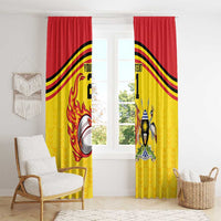 Uganda Cricket Custom Window Curtain Cranes Cricket Ball Fire - Wonder Print Shop