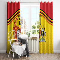 Uganda Cricket Custom Window Curtain Cranes Cricket Ball Fire - Wonder Print Shop