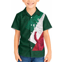 Dia de la Independencia de Mexico Hawaiian Shirt 16 De Septiembre Traditional Aztec Tribal Green
