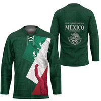 Dia de la Independencia de Mexico Hockey Jersey 16 De Septiembre Traditional Aztec Tribal Green