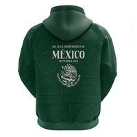 Dia de la Independencia de Mexico Hoodie 16 De Septiembre Traditional Aztec Tribal Green