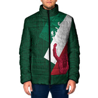 Dia de la Independencia de Mexico Padded Jacket 16 De Septiembre Traditional Aztec Tribal Green