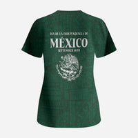 Dia de la Independencia de Mexico Scrub Top 16 De Septiembre Traditional Aztec Tribal Green