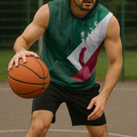 Dia de la Independencia de Mexico Sleeveless Hoodie 16 De Septiembre Traditional Aztec Tribal Green
