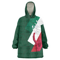 Dia de la Independencia de Mexico Wearable Blanket Hoodie 16 De Septiembre Traditional Aztec Tribal Green