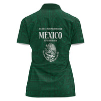 Dia de la Independencia de Mexico Women Polo Shirt 16 De Septiembre Traditional Aztec Tribal Green