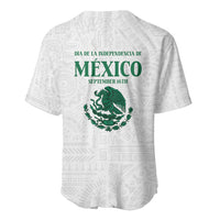 Dia de la Independencia de Mexico Baseball Jersey 16 De Septiembre Traditional Aztec Tribal White