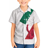 Dia de la Independencia de Mexico Hawaiian Shirt 16 De Septiembre Traditional Aztec Tribal White