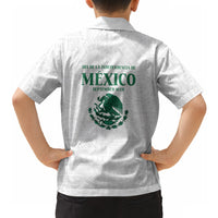 Dia de la Independencia de Mexico Hawaiian Shirt 16 De Septiembre Traditional Aztec Tribal White
