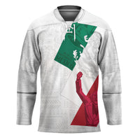 Dia de la Independencia de Mexico Hockey Jersey 16 De Septiembre Traditional Aztec Tribal White