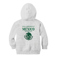 Dia de la Independencia de Mexico Kid Hoodie 16 De Septiembre Traditional Aztec Tribal White