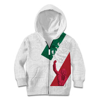 Dia de la Independencia de Mexico Kid Hoodie 16 De Septiembre Traditional Aztec Tribal White