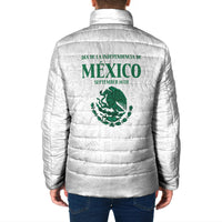 Dia de la Independencia de Mexico Padded Jacket 16 De Septiembre Traditional Aztec Tribal White