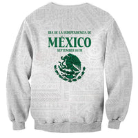 Dia de la Independencia de Mexico Sweatshirt 16 De Septiembre Traditional Aztec Tribal White