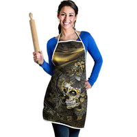 Mexico Quetzalcoatl Aztec Calendar Apron Black Gold Tribal Warrior Art