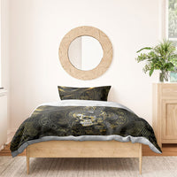 Mexico Quetzalcoatl Aztec Calendar Bedding Set Black Gold Tribal Warrior Art