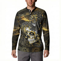Mexico Quetzalcoatl Aztec Calendar Button Sweatshirt Black Gold Tribal Warrior Art