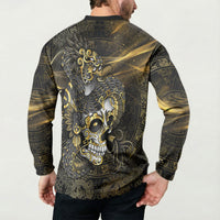 Mexico Quetzalcoatl Aztec Calendar Button Sweatshirt Black Gold Tribal Warrior Art
