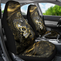 Mexico Quetzalcoatl Aztec Calendar Car Seat Cover Black Gold Tribal Warrior Art