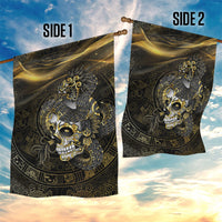 Mexico Quetzalcoatl Aztec Calendar Garden Flag Black Gold Tribal Warrior Art