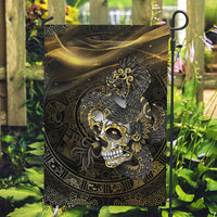 Mexico Quetzalcoatl Aztec Calendar Garden Flag Black Gold Tribal Warrior Art
