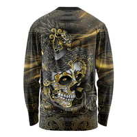 Mexico Quetzalcoatl Aztec Calendar Long Sleeve Shirt Black Gold Tribal Warrior Art