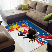 Personalized Filipino-American Area Rug The Eight-Rayed Sun with Bald Eagle LT9 - Wonder Print Shop