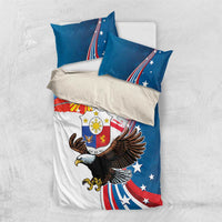 Personalized Filipino-American Bedding Set The Eight-Rayed Sun with Bald Eagle LT9 - Wonder Print Shop