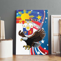 Personalized Filipino-American Canvas Wall Art The Eight-Rayed Sun with Bald Eagle LT9 - Wonder Print Shop