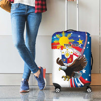 Personalized Filipino-American Luggage Cover The Eight-Rayed Sun with Bald Eagle - Wonder Print Shop