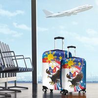 Personalized Filipino-American Luggage Cover The Eight-Rayed Sun with Bald Eagle - Wonder Print Shop