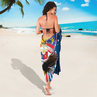 Personalized Filipino-American Sarong The Eight-Rayed Sun with Bald Eagle - Wonder Print Shop