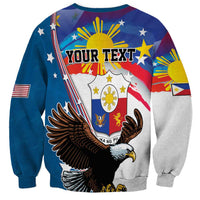 Personalized Filipino-American Sweatshirt The Eight-Rayed Sun with Bald Eagle - Wonder Print Shop