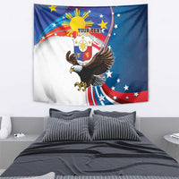 Personalized Filipino-American Tapestry The Eight-Rayed Sun with Bald Eagle - Wonder Print Shop