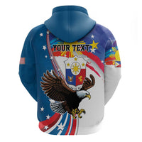 Personalized Filipino-American Zip Hoodie The Eight-Rayed Sun with Bald Eagle - Wonder Print Shop